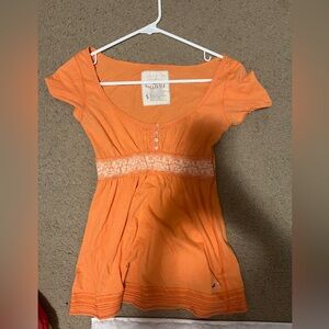 orange vintage baby doll tee, xs